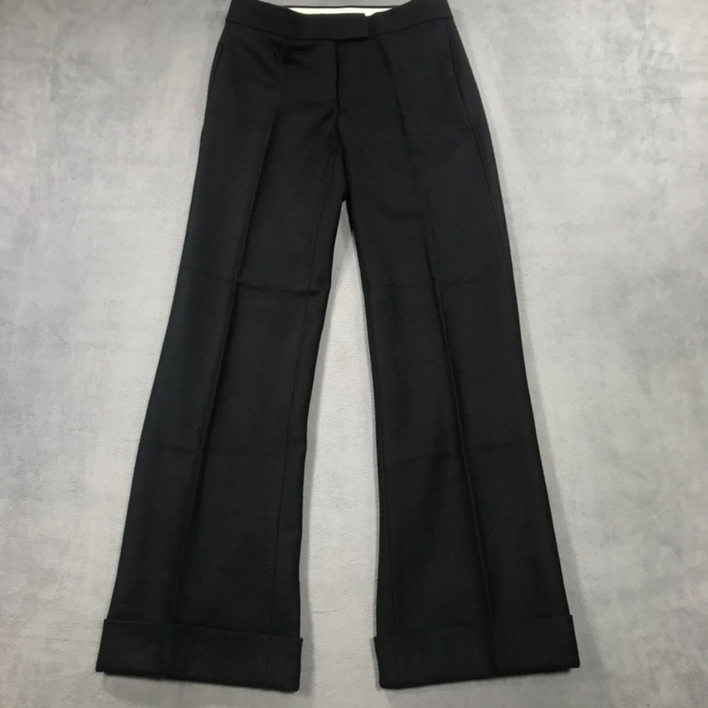 J Crew Women's Wool Dress Pants Women's 0 Lined City Fit Chevron Cuffed Work